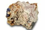 Lustrous Azurite Crystal on Matrix - Morocco #253457-1